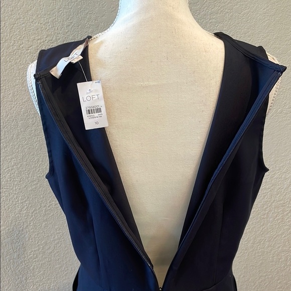 NWT Elegant Navy Sleeveless Dress by LOFT - Picture 6 of 7